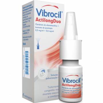 Vibrocil ActilongDuo (10mL), 0,6 + 0,5 mg/mL x 1 sol pulv nasal