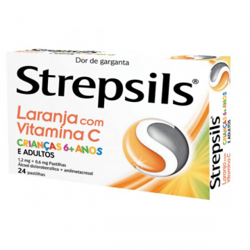 Strepsils Laranja com Vitamina C, 0,6/ 1,2 mg x 24 pst
