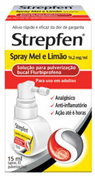 Strepfen Spray Mel e Limo , 16.2 mg/ml Frasco 15 ml Sol pulv bucal