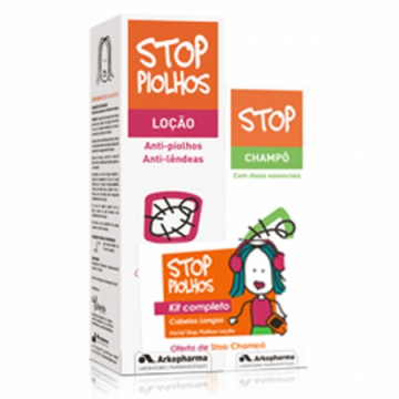 Arkopharma Stop Piolhos Kit Completo Cabelo Comprido Loção anti-parasitária 100 ml com Oferta de Champô higiene pós-tratamento 125 ml