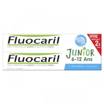 Fluocaril Jnior Duo Gel Dentfrico 2 x 75 ml 6A-12A Bubble