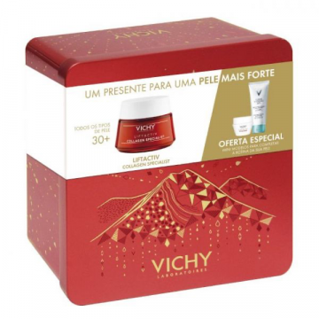 Vichy Liftactiv Collagen Specialist Creme 50 ml com Oferta de Hyalu Mask Mscara 15 ml + Puret Thermale Desmaquilhante integral 3 em 1 100 ml