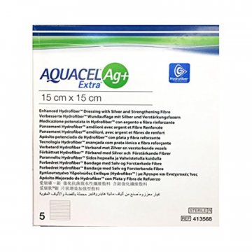 Aquacel Ag+ Extra Penso Esteril 15x15cm X5