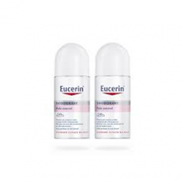 Eucerin Duo Desodorizante pele sensvel 24h Roll on 2 x 50 ml com Desconto de 50% na 2 Embalagem