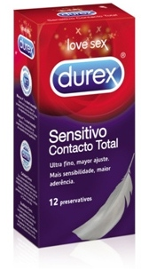 DUREX PRESERVATIVOS SENSITIVO CONTACTO TOTAL 12un