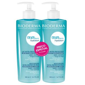 Bioderma ABCDerm Hydratant Duo Leite 2 x 500 ml com Preço especial