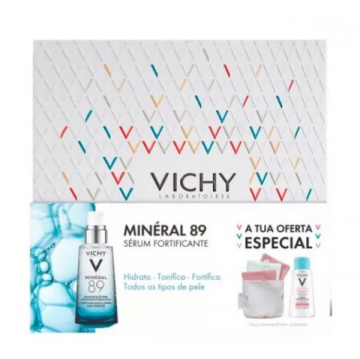 Vichy Xmas 21 Minral 89 Concentrado fortificante rosto 50 ml com Oferta de Puret Thermale gua micelar pele sensvel 100 ml + Discos desmaquilhantes