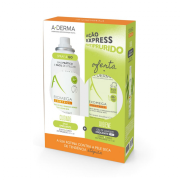 A-Derma Exomega Control Spray emoliente anti-prurido 200 ml com Oferta de Gel corpo/cabelo 200 ml