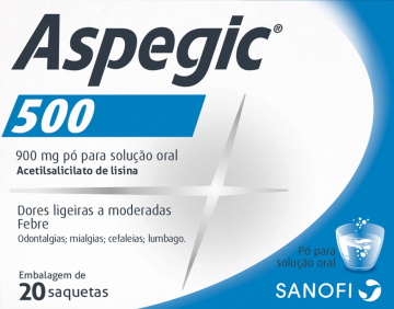 Aspegic 500, 900 mg x 20 pó sol oral saq